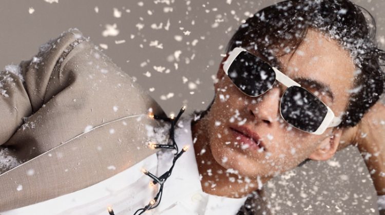 Spreading holiday joy, Simon Martyn appears in Salvatore Ferragamo's newest campaign.