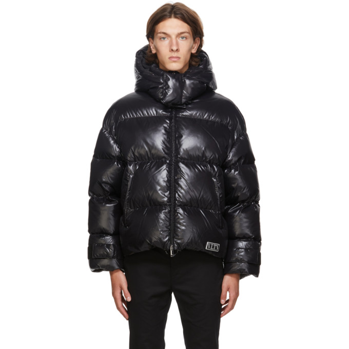 Valentino Black Down VLTN Hooded Coat | The Fashionisto
