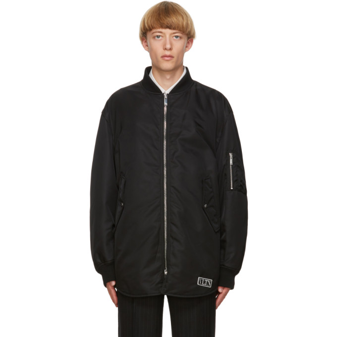 Valentino Black Insulated Bomber Jacket | The Fashionisto