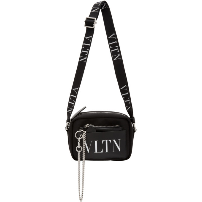 Valentino Black and White Valentino Garavani Small VLTN Crossbody Bag | The Fashionisto