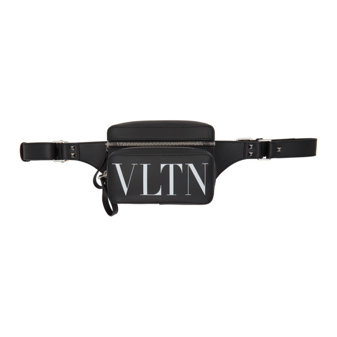 Valentino Black and White Valentino Garavani VLTN Bum Bag | The Fashionisto
