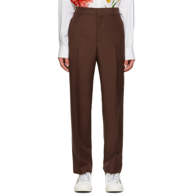 Valentino Brown Canvas Trousers | The Fashionisto