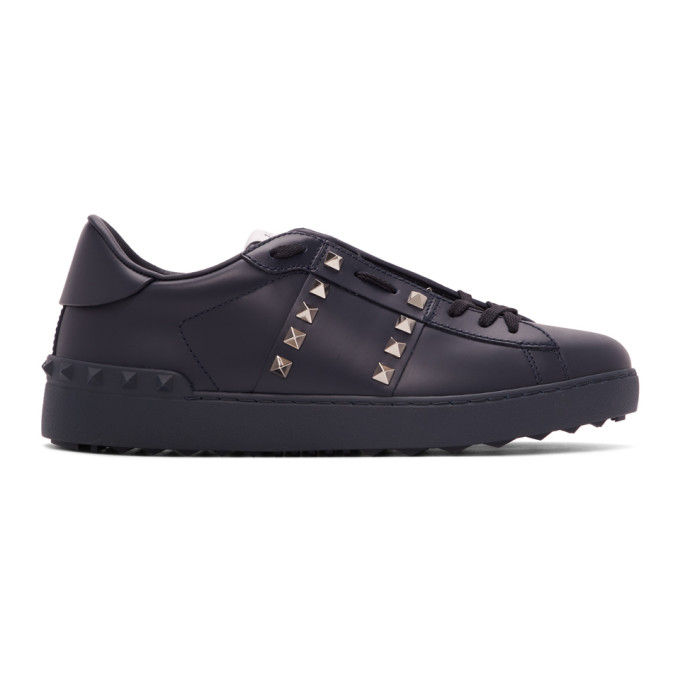 Valentino Navy Valentino Garavani Rockstud Untitled Sneakers | The ...