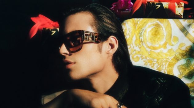 Louis Baines stars in Versace's holiday 2020 campaign.