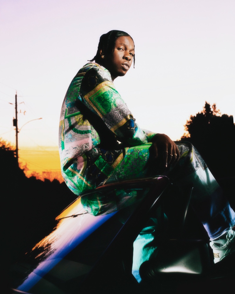 Nigerian singer-songwriter Runtown fronts Versace's holiday 2020 campaign.