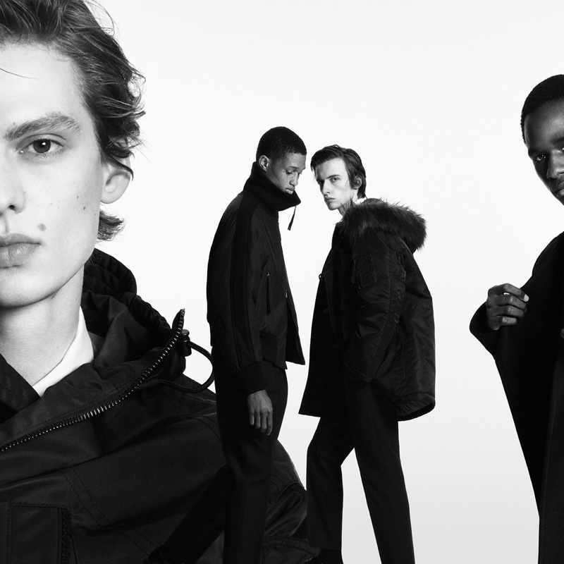 Leon Dame, Romaine Dixon, Benno Bulang, and Malick Bodian come together for BOSS's fall-winter 2020 men's campaign.