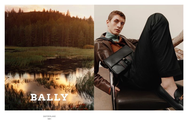 Model Henry Kitcher fronts Bally's fall-winter 2020 men's campaign.