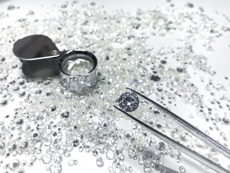 Closeup Diamond Tweezers