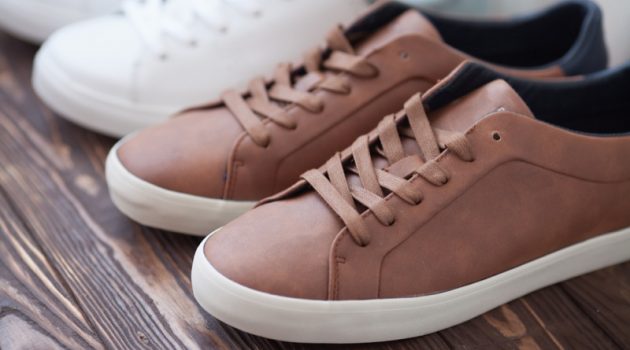 How To Take Proper Care Of Sneakers? Closeup Men's Brown Sneakers