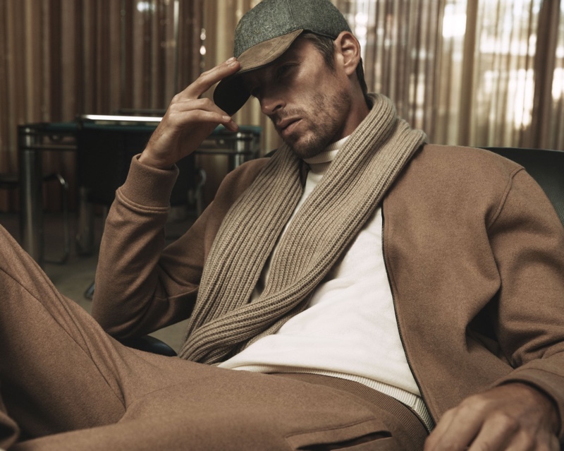 Joel Frampton stars in Corneliani's fall-winter 2020 campaign.