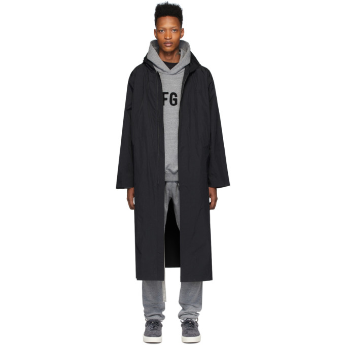 Fear of God Black Nylon Hooded Raincoat | The Fashionisto