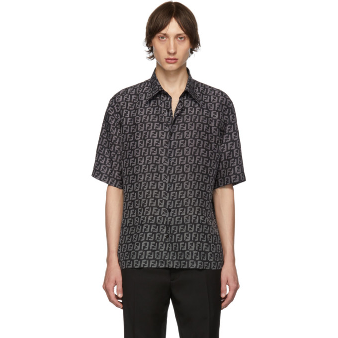 Fendi Black & Grey ‘Forever Fendi’ Silk Shirt | The Fashionisto