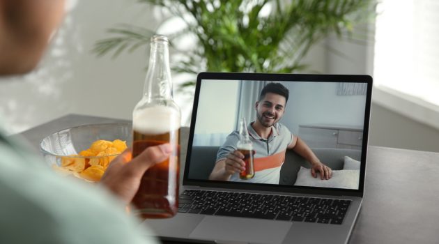 5 Great Ideas for a Fun Night in with the Guys Friends Enjoying Beer Over Zoom
