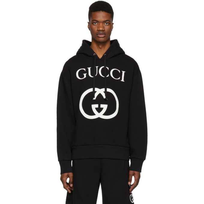 gucci black logo hoodie