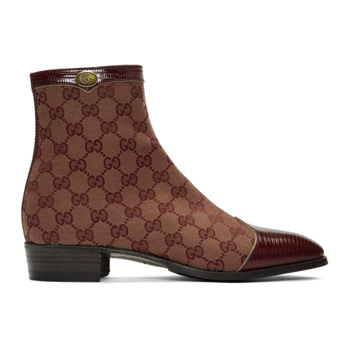 gucci gg canvas boots