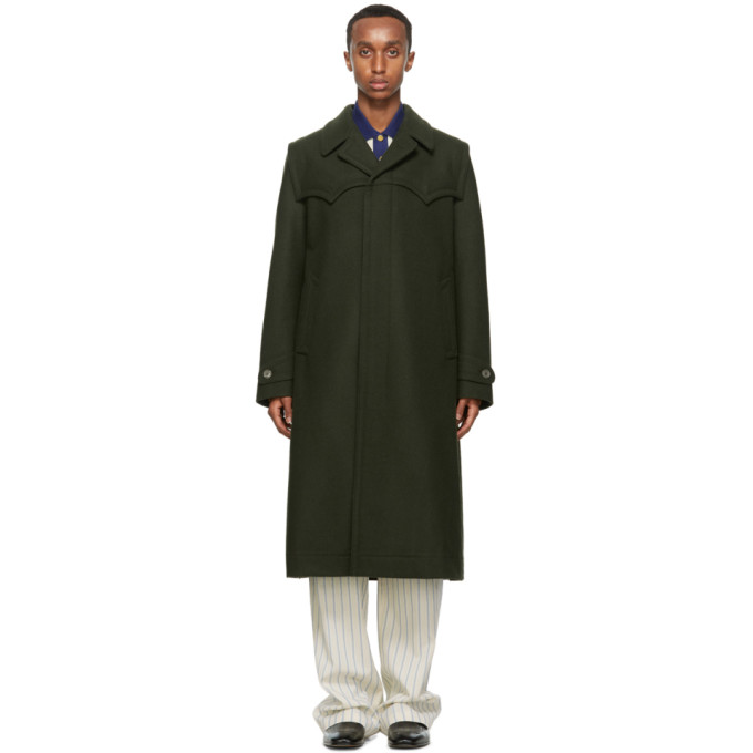 Gucci Green Wool Tailored Loden Coat | The Fashionisto