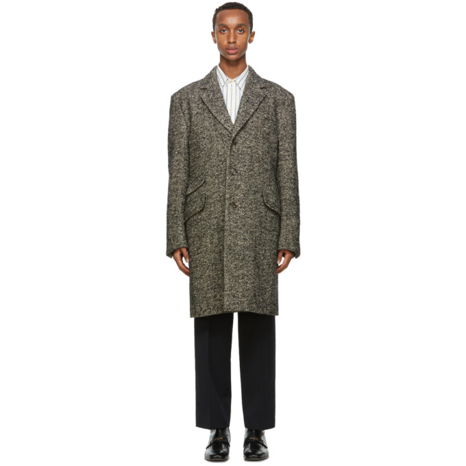 Gucci Grey Wool Herringbone Coat | The Fashionisto