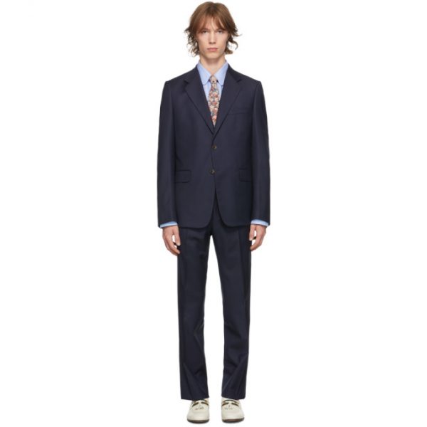 Gucci Navy Wool Straight-Fit Suit | The Fashionisto