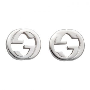 Gucci Silver Engraved Interlocking G Stud Earrings Gucci Silver Engraved Interlocking G Stud Earrings
