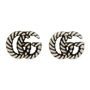 Gucci Silver GG Marmont Chain Earrings Gucci Silver GG Marmont Chain Earrings