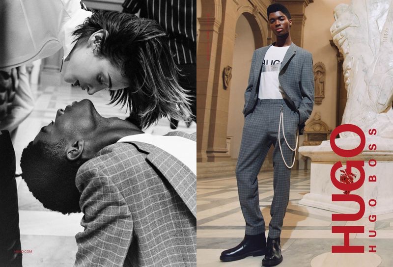 Suiting up, Alton Mason appears in HUGO's fall-winter 2020 campaign.