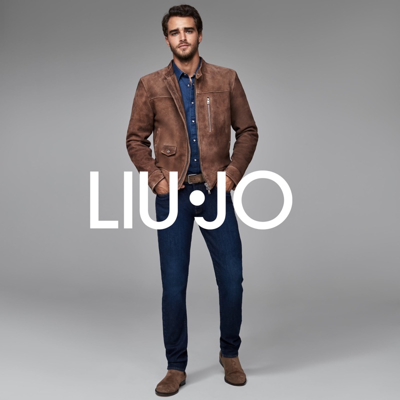 Model Pepe Barroso fronts Liu Jo Uomo's fall-winter 2020 campaign.