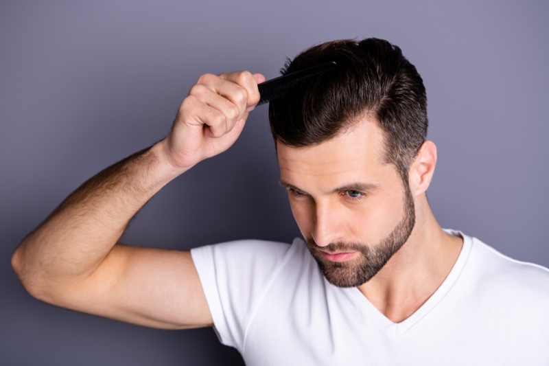 Male Model Combing Hair