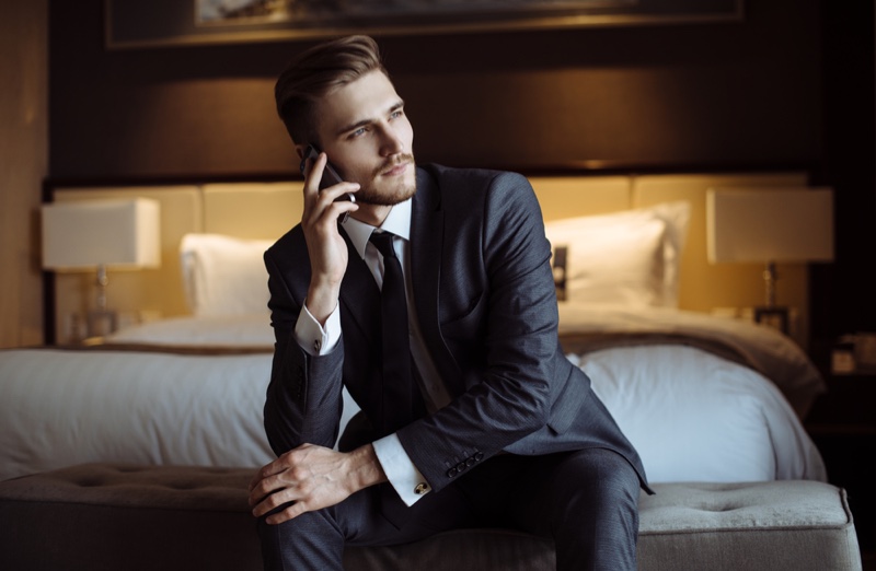 Male Model Suit Hotel Business Phone