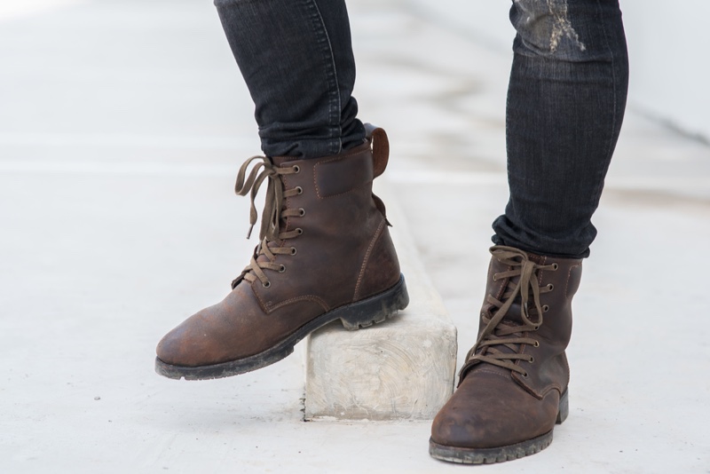 Men's Boots Lace-up Brown Cold Weather