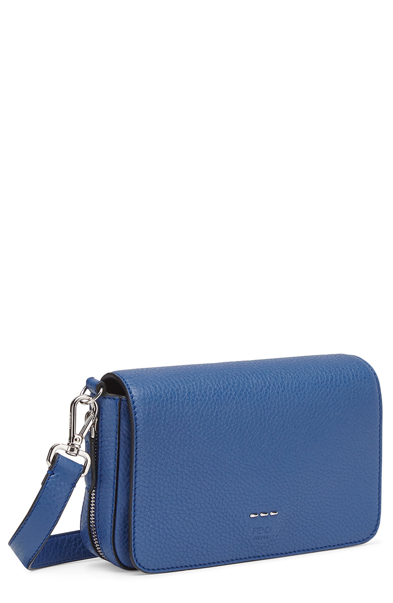 Fendi Mini Leather Messenger Bag - Blue 