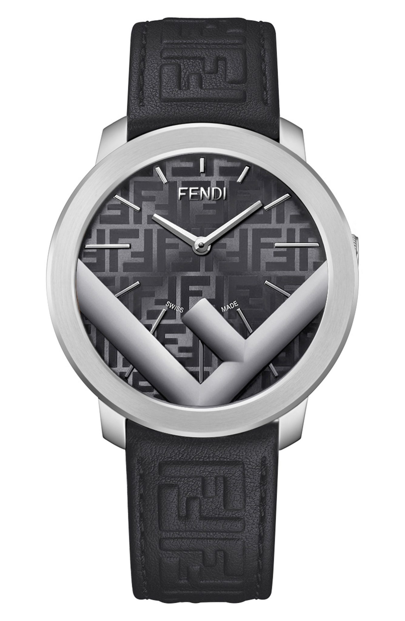 Men’s Fendi Run Away Leather Strap Watch, 41mm The Fashionisto