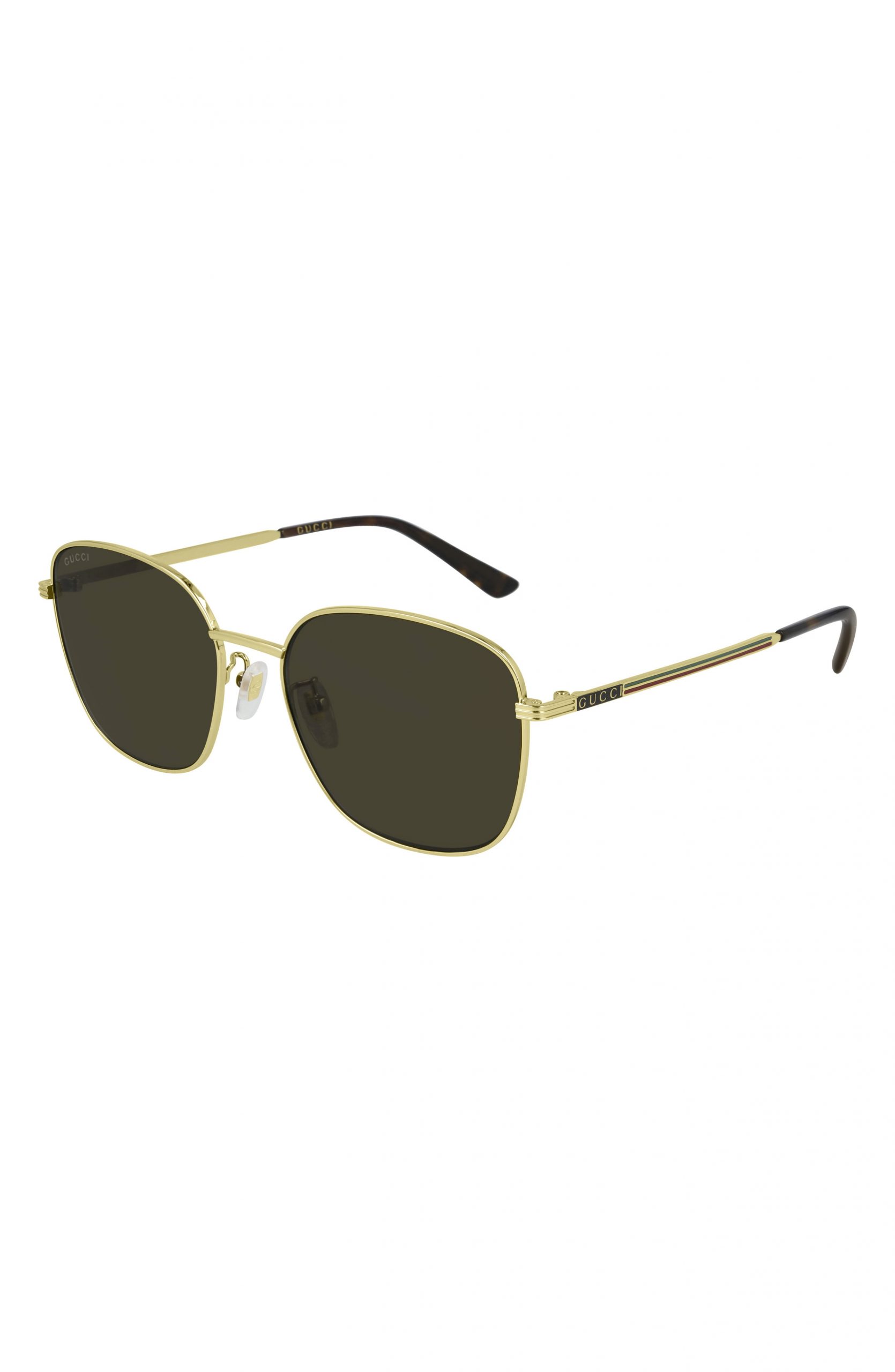 Men’s Gucci 57mm Square Sunglasses - Endura Gold/ Brown | The Fashionisto