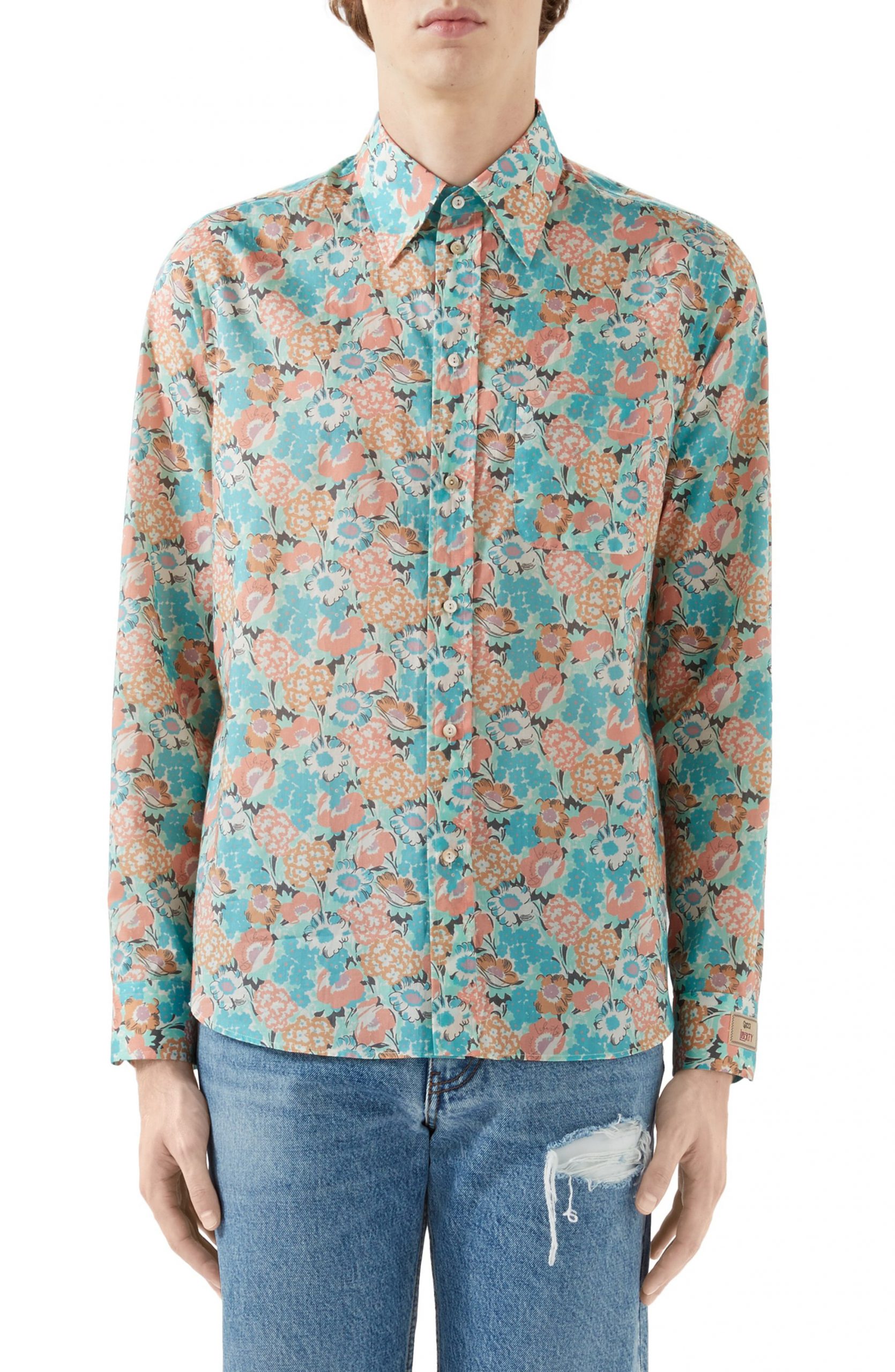 gucci floral shirt mens