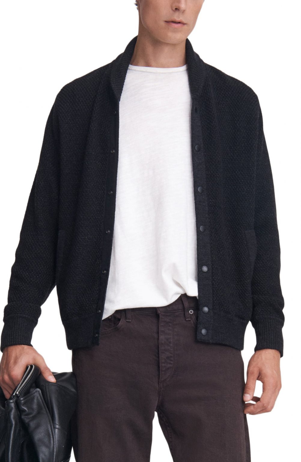 mens bomber cardigan