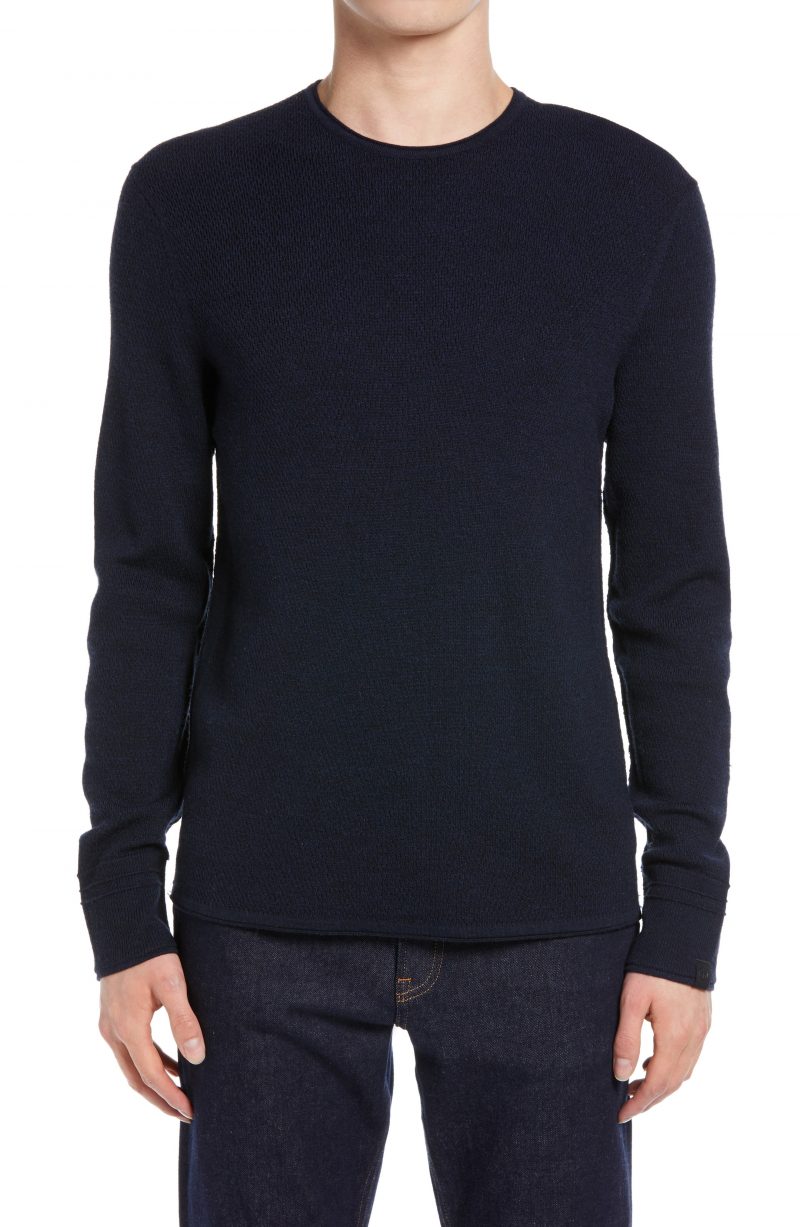 Men’s Rag & Bone Collin Merino Wool Sweater, Size Small - Blue | The ...