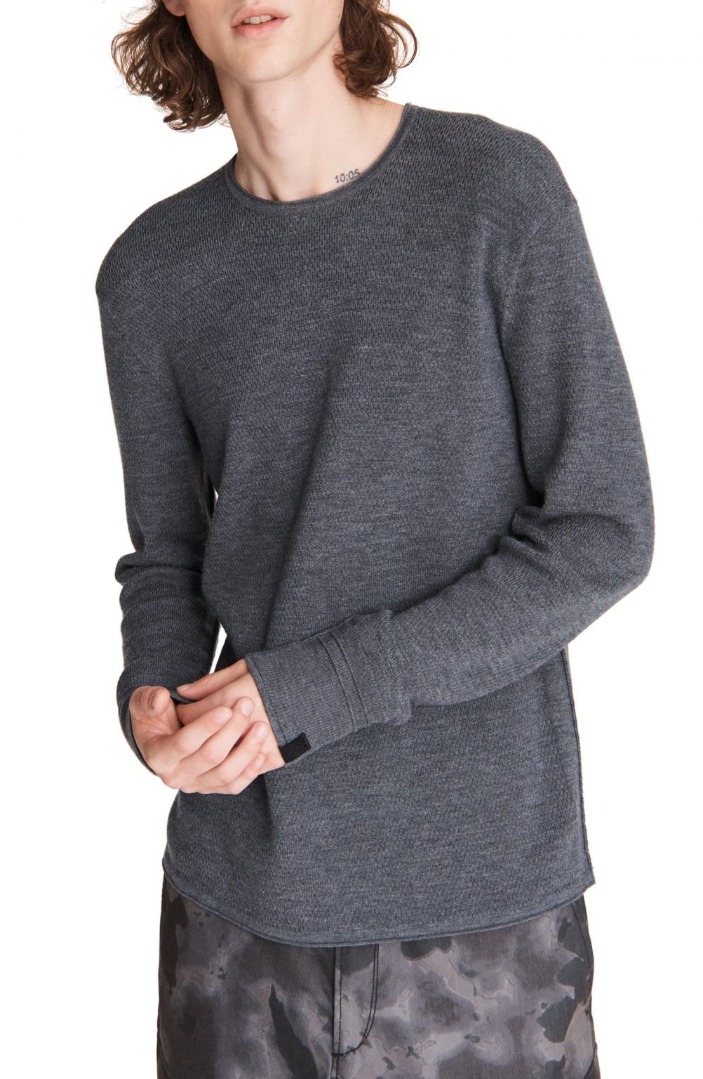 Men’s Rag & Bone Collin Merino Wool Sweater, Size Small - Grey | The