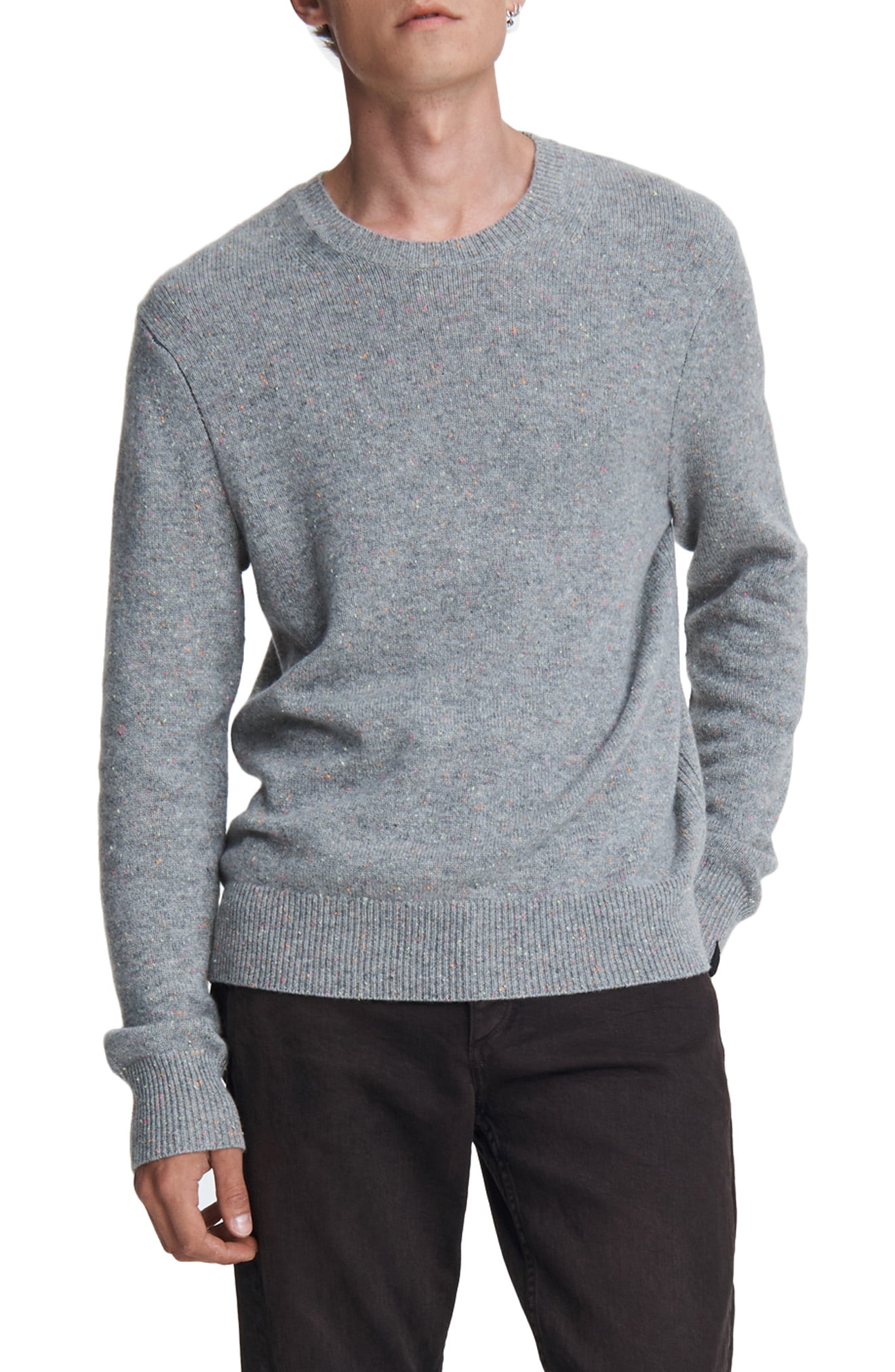 Men’s Rag & Bone Haldon Cashmere Crewneck Sweater, Size Medium - Grey ...