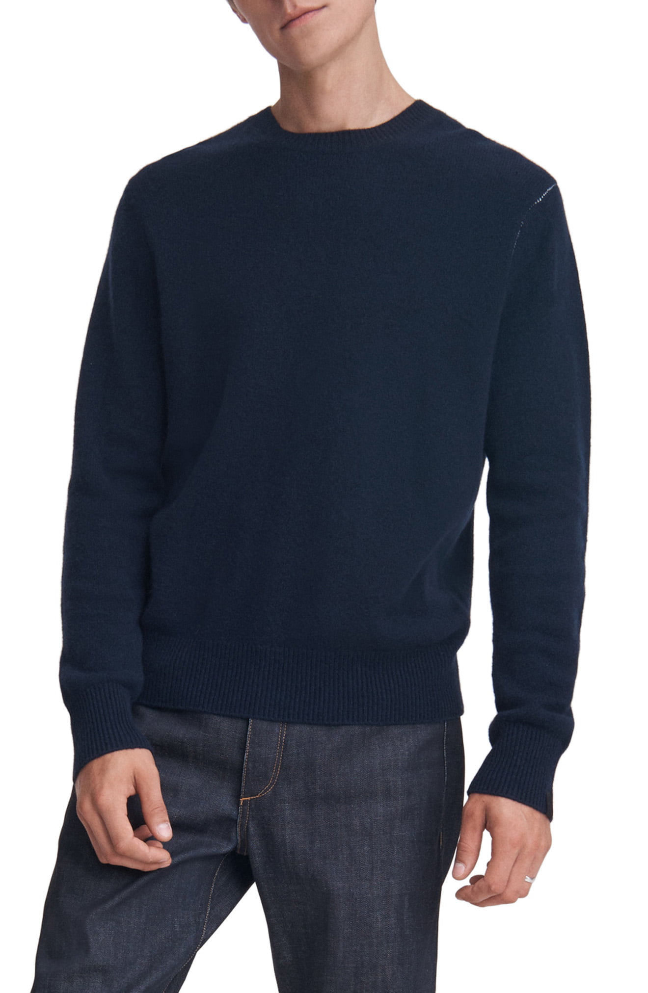 Men’s Rag & Bone Haldon Cashmere Crewneck Sweater, Size Small - Blue ...