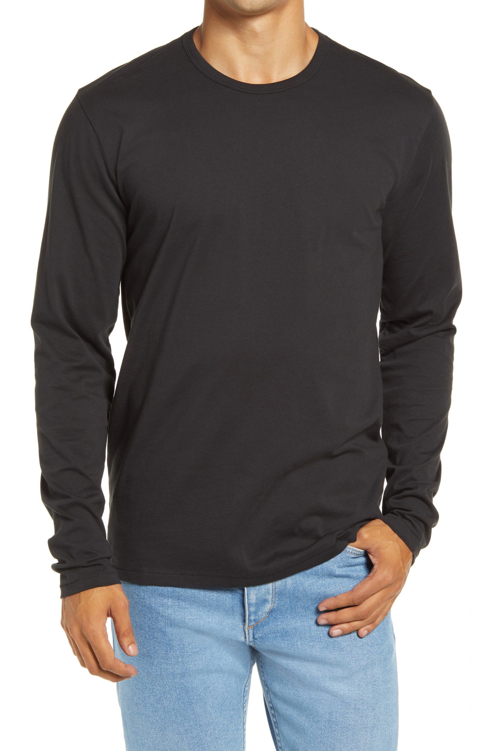 Men’s Rag & Bone Principle Base Crewneck Pullover, Size Small - Black ...