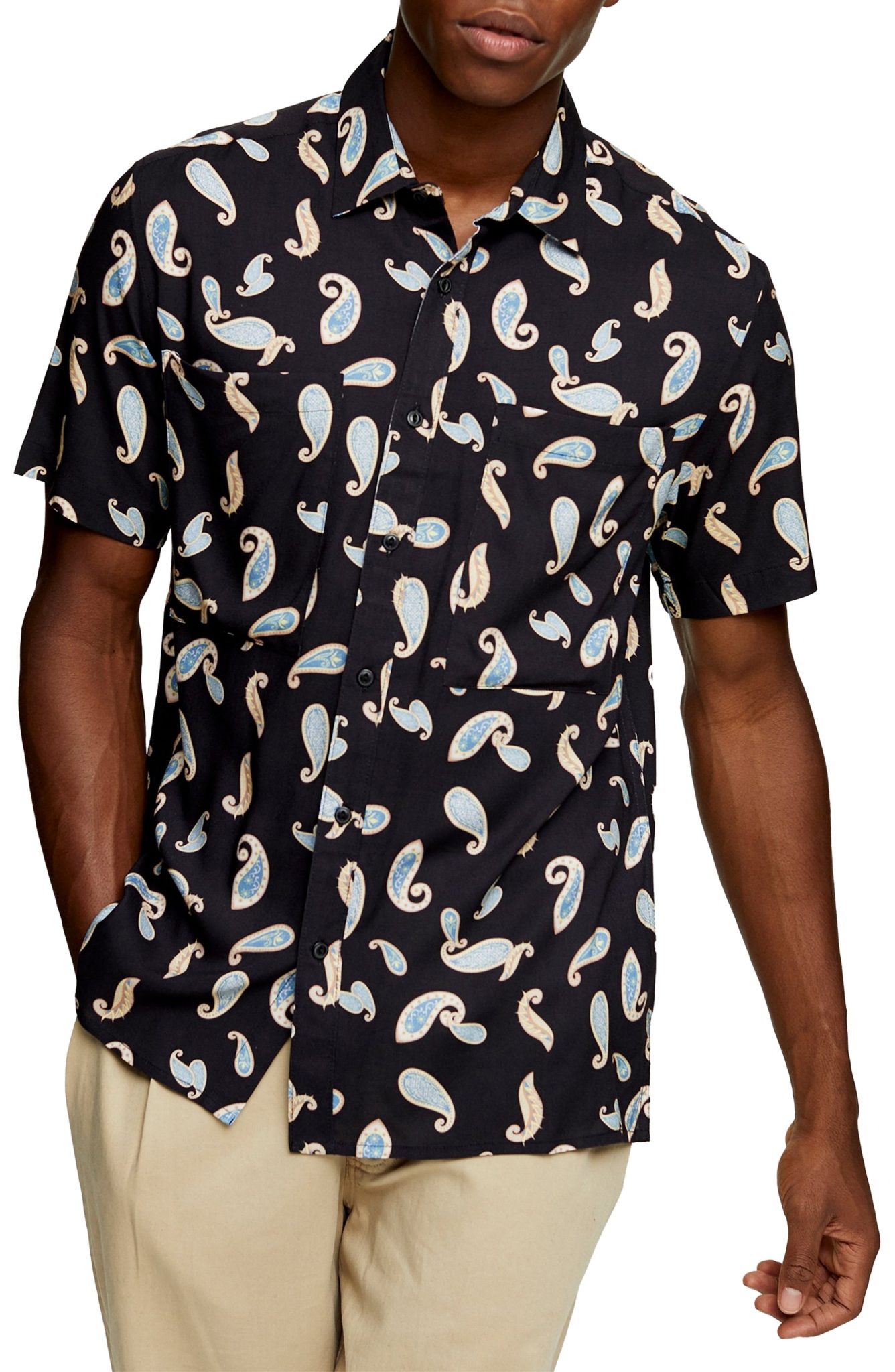 paisley short sleeve shirt mens