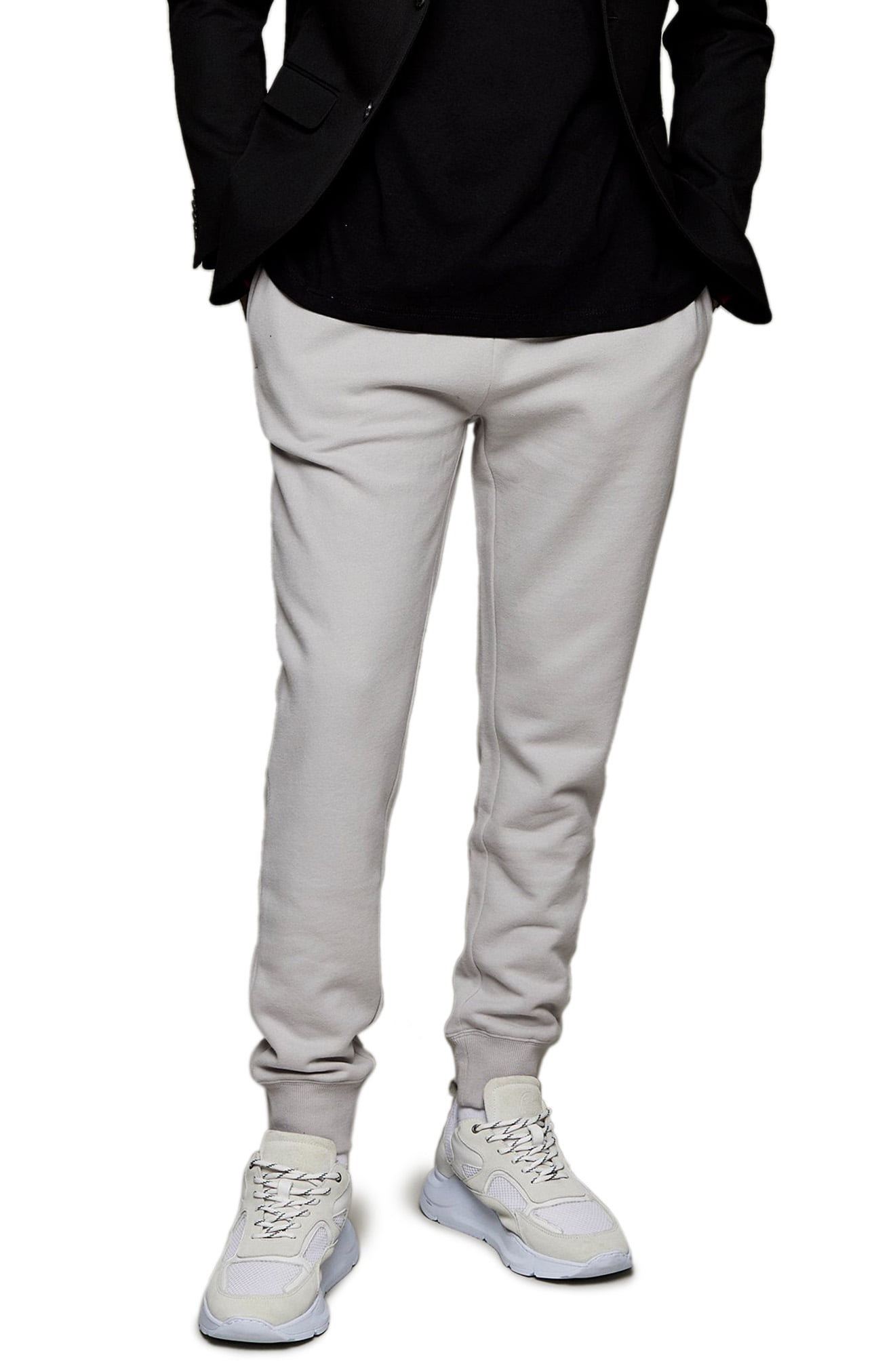 mens grey fitted joggers
