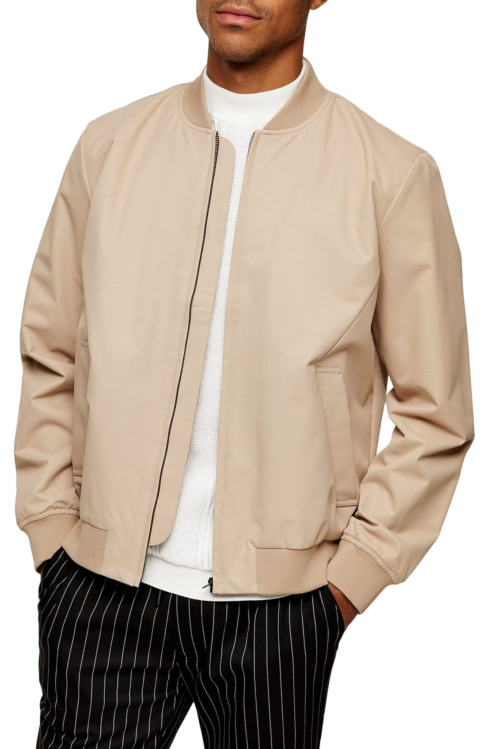 Men’s Topman Icon Classic Bomber Jacket, Size X-Small - Beige | The ...