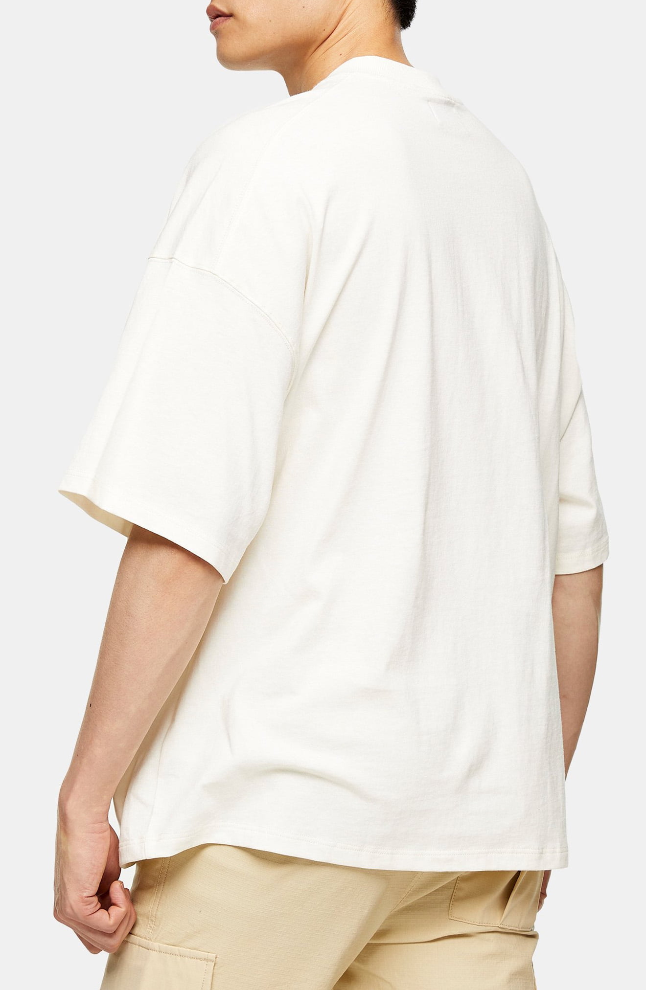 Download Men's Topman Oversize Mock Neck T-Shirt, Size Large - Ivory | The Fashionisto