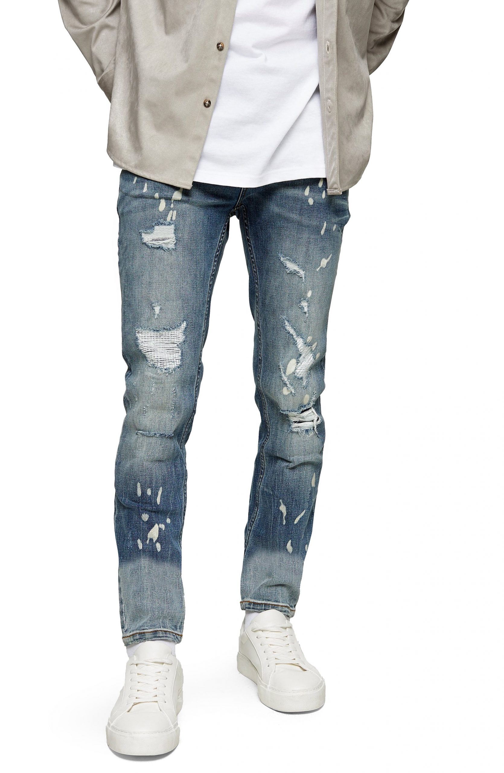 men's rip and repair skinny jeans