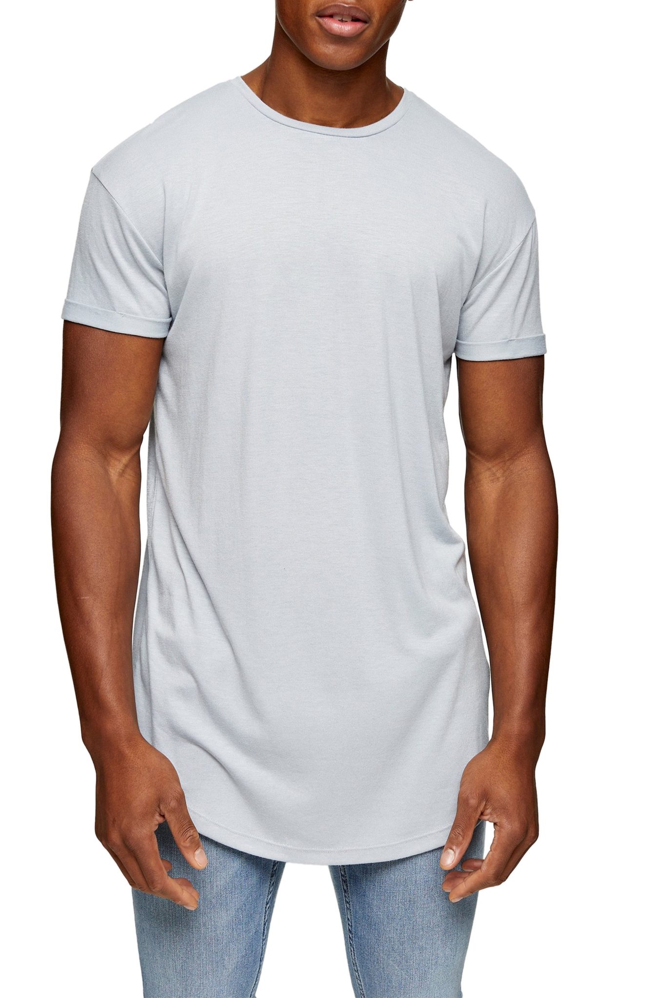 mens curved hem tshirt