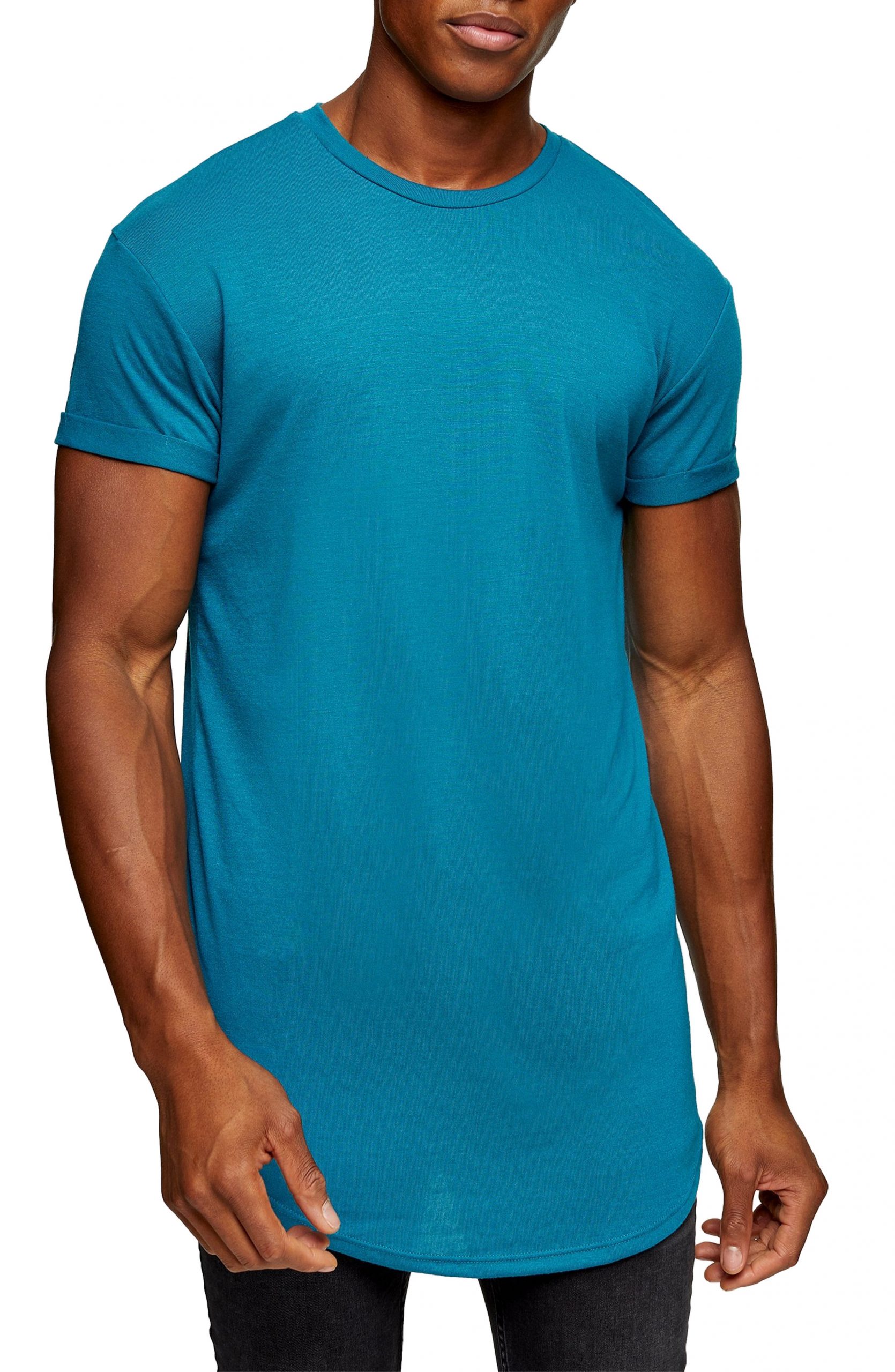 mens curved hem tshirt