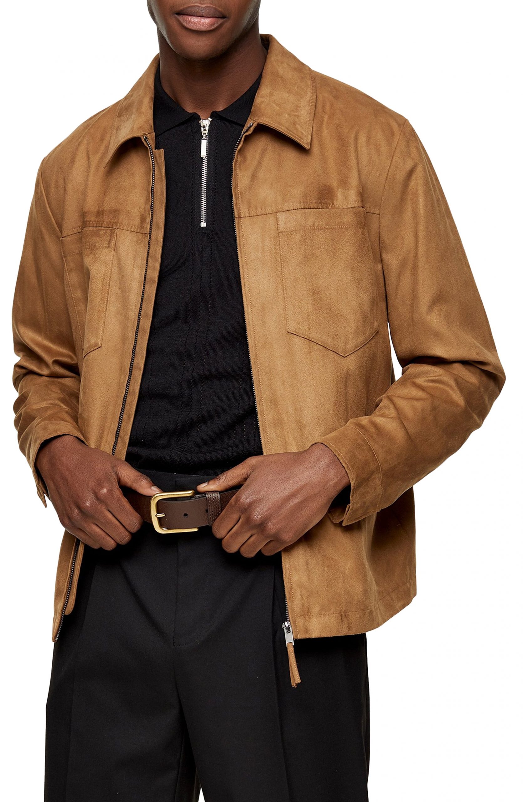 faux suede jacket mens