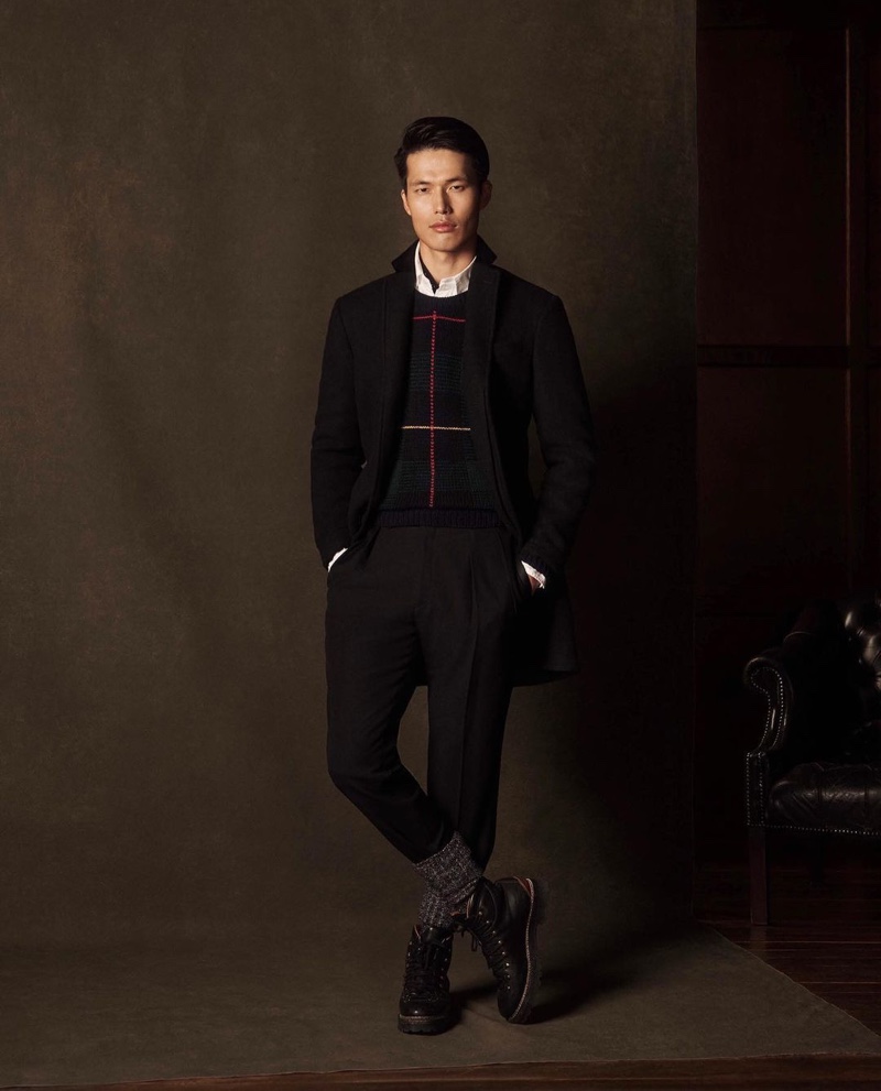 Dae Na cleans up in a smart look from POLO Ralph Lauren's holiday 2020 collection.