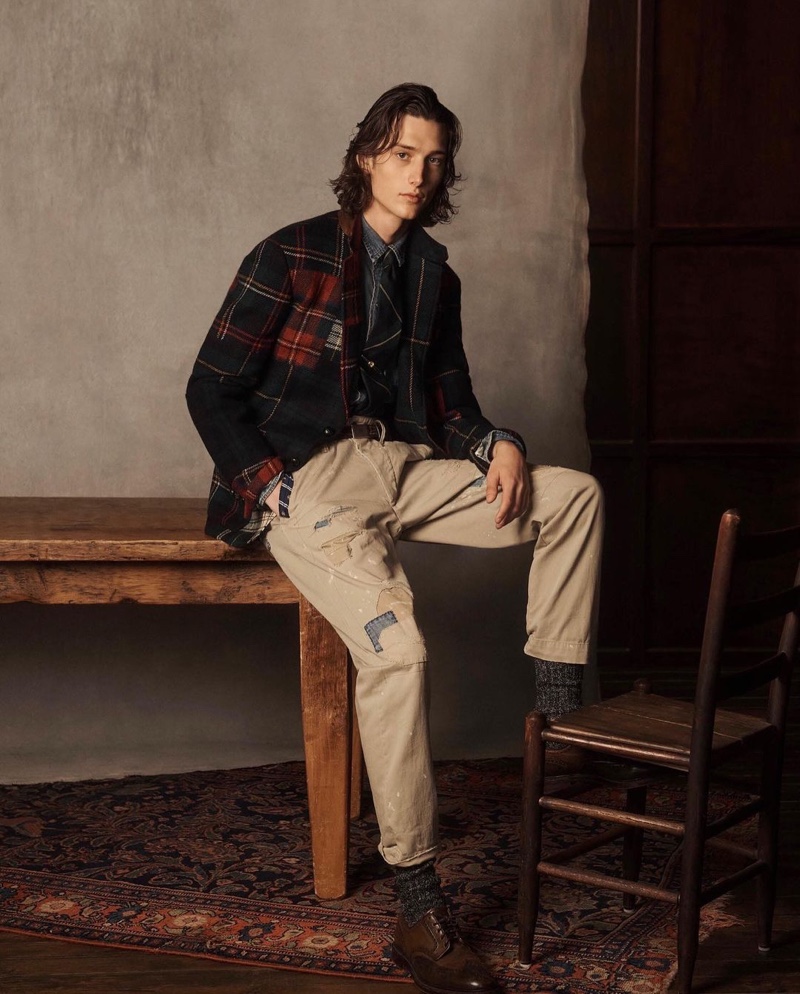 Wellington Grant connects with POLO Ralph Lauren for the holidays, sporting a casual tartan look.