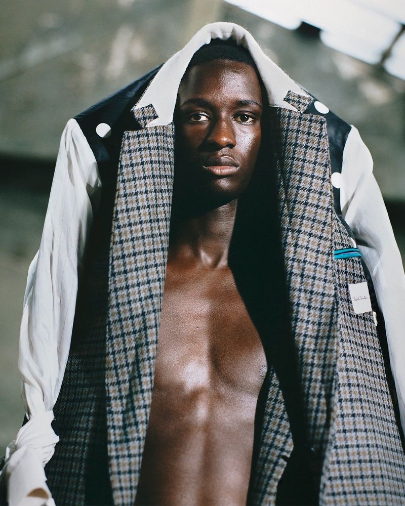 Lamine Faty appears in Paul Smith's fall-winter 2020 men's campaign.